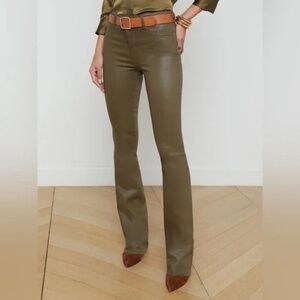 L'AGENCE Selma High Rise Sleek Bootcut Jeans olive green size 30